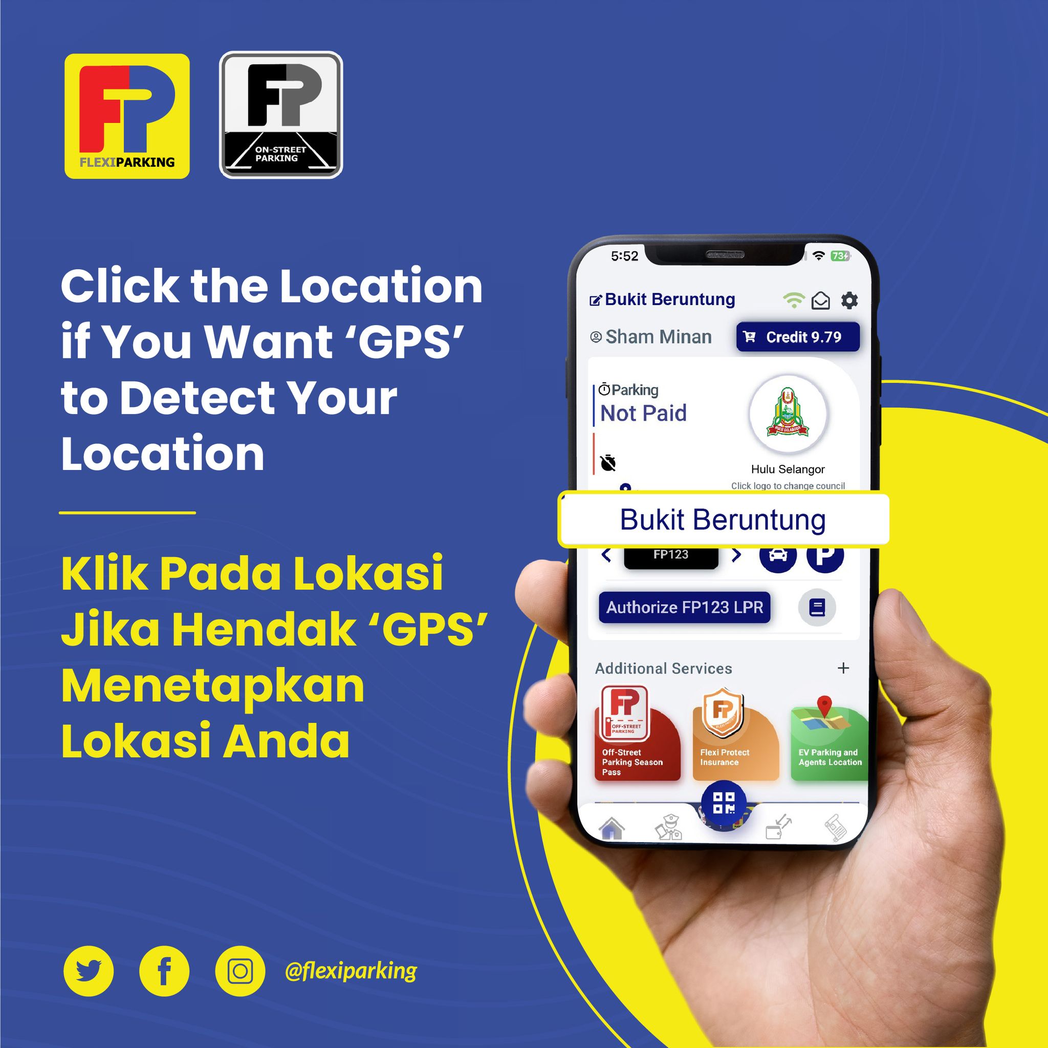Flexi Parking turn on location for gps